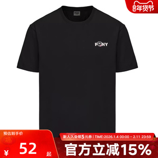Pony波尼男女新款索罗娜凉感运动短袖舒适休闲水洗T恤252U2AT01BK
