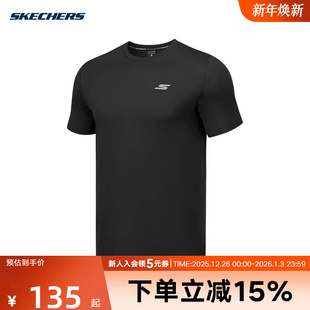 P225M020 简约休闲T恤运动短袖 0018 男款 Skechers斯凯奇2025夏季