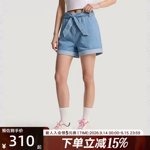 adidas阿迪达斯三叶草女街头风纯棉休闲牛仔运动宽松短裤 LF4604