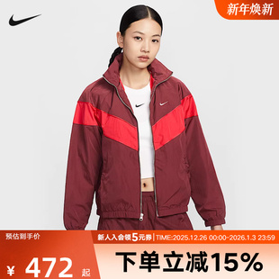 619 宽松休闲训练梭织立领运动夹克FV6305 Nike耐克外套女冬季 新款