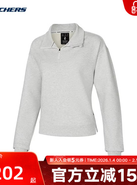 Skechers斯凯奇春季女款休闲卫衣运动套头上衣 P125W023/0248