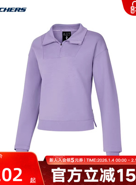 Skechers斯凯奇春季女款休闲卫衣运动套头上衣 P125W023/049Y