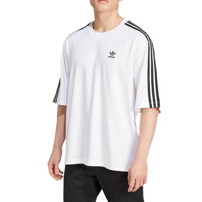 adidas阿迪达斯三叶草男子短袖T恤圆领运动休闲上衣三条纹 IZ2474