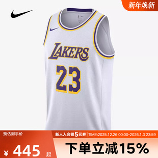 球衣DN2081 耐克 洛杉矶湖人队詹姆斯男子速干无袖 赛季 103