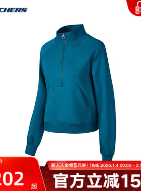 Skechers斯凯奇春季新款女子休闲时尚针织套头卫衣P124W005/01CN