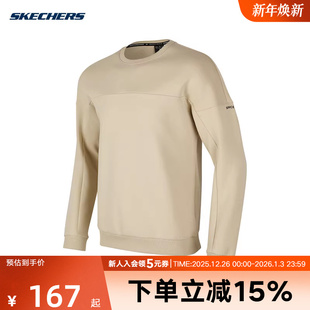 028R P423M137 Skechers斯凯奇男装 卫衣针织圆领套头休闲百搭T恤