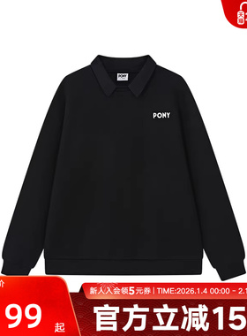 PONY1972波尼秋冬季新品轻便舒适运动休闲长袖外套 243U2CP50BK