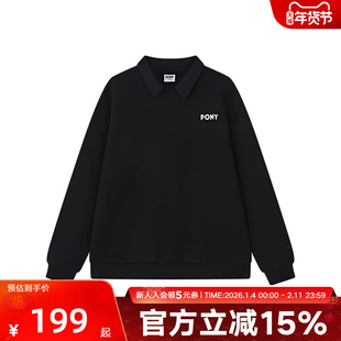 PONY1972波尼秋冬季新品轻便舒适运动休闲长袖外套 243U2CP50BK