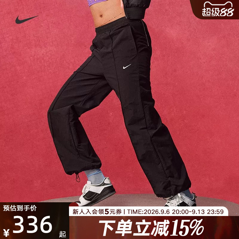 耐克NIKE SPORTSWEAR 女子拒水梭织中腰工装休闲长裤FQ3589-010