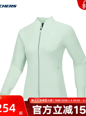 Skechers斯凯奇春季女款梭织外套休闲运动立领上衣 P125W021/0215