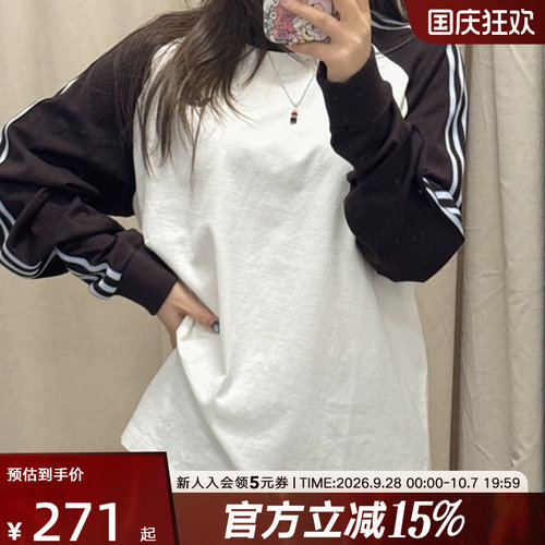 adidas阿迪达斯三叶草休闲棉质运动长袖春男复古圆领T恤 HZ3829