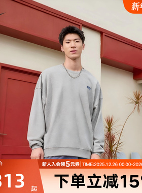 Nike耐克卫衣灰色男秋季刺绣宽松休闲圆领运动套头衫IB8360-063