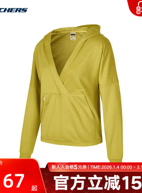 Skechers斯凯奇秋冬女子针织百搭舒适连帽套头卫衣P324W048/0545