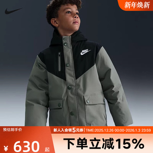 保暖短羽绒服IQ9990 新款 320 夹克冬季 NIKE耐克男大童三防羽绒工装