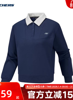 Skechers斯凯奇女士秋冬舒适百搭保暖针织套头卫衣 P126W005/00DU