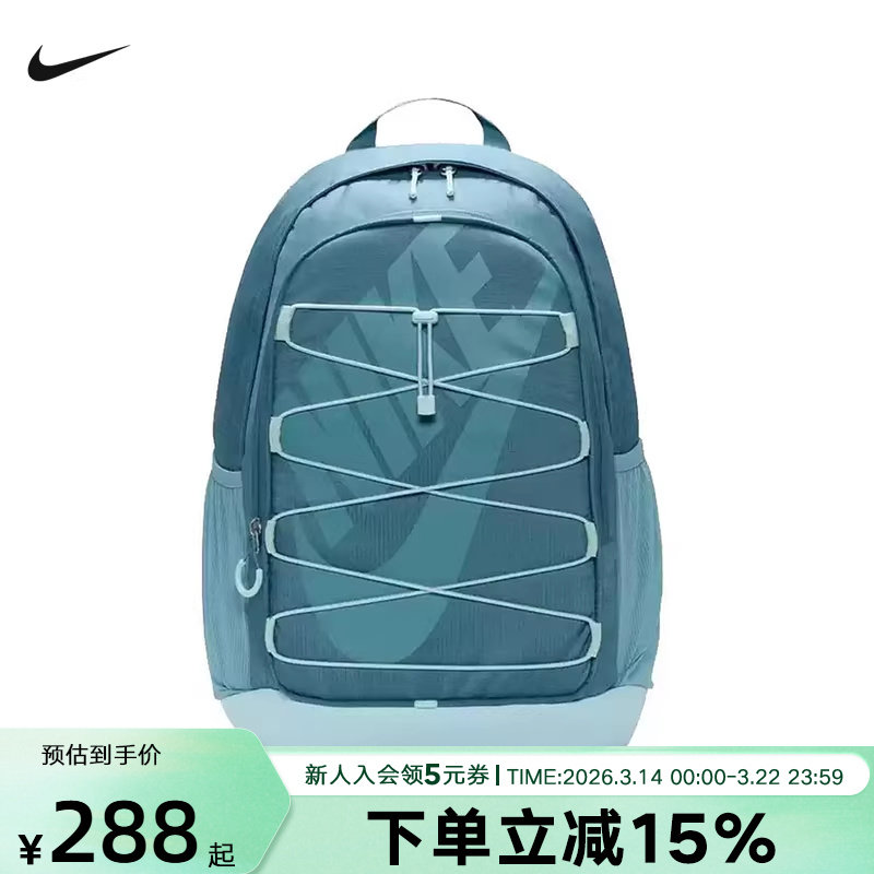 耐克双肩包男女包新款绑带运动包学生书包大容量背包HJ8200-0