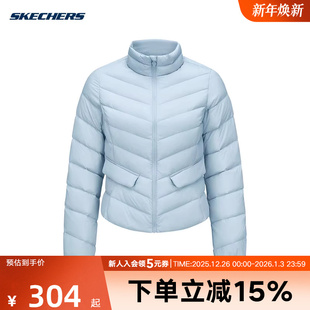 P424W176 羽绒服外套 04JJ 修身 Skechers斯凯奇女防风梭织轻薄短款