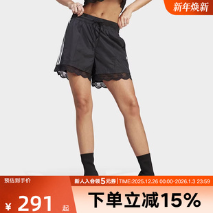 II5605 SHORT梭织蕾丝运动短裤 Adidas阿迪达斯三叶草女子3 STRIPE
