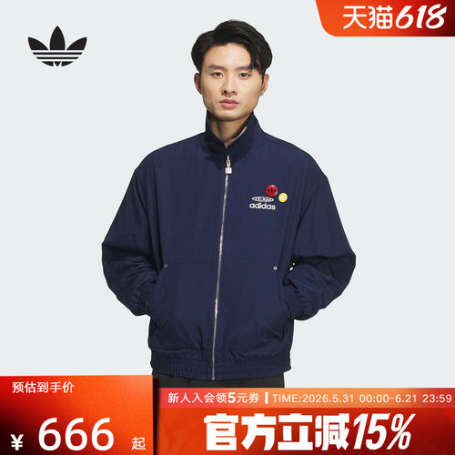 adidas阿迪达斯三叶草新款休闲运动宽松外套男工装夹克 KC0135
