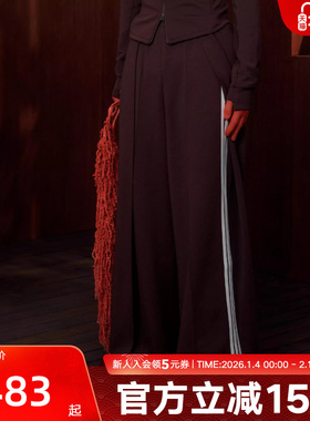 adidas阿迪达斯高腰宽松阔腿运动休闲裤2026春女针织长裤 KU5378