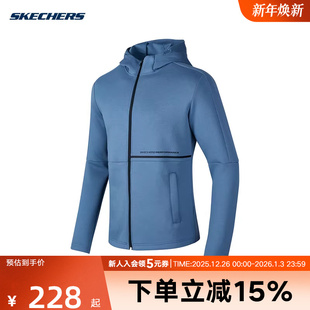 0378 P123M006 Skechers斯凯奇春季 男子休闲运动舒适针织连帽外套