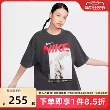 Nike耐克短袖女夏季新款运动休闲图案印花宽松纯棉T恤HF6292-060