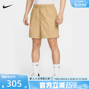 NIKE耐克棉质短裤男年夏季新款梭织休闲刺绣运动裤HJ1947-297