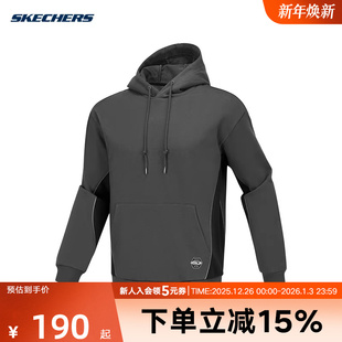 02KY P424U012 Skechers斯凯奇2025春男女同款 圆领舒适卫衣套头衫