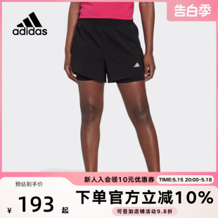 Adidas阿迪达斯女款 内衬休闲速干训练运动健身短裤 新款 夏季 HN1044