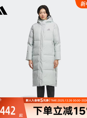 adidas阿迪达斯冬新款保暖运动休闲女长款连帽面包羽绒服 KC5949