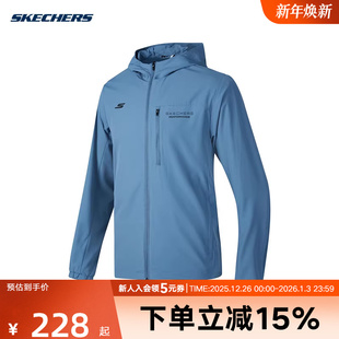 Skechers斯凯奇男外套运动休闲防风梭织上衣男装 0378 P423M089