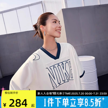 Nike耐克短袖女2025夏新款复古宽松版运动休闲T恤球衣HJ0281-133