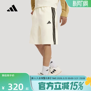 KR2528 2026夏男针织短裤 adidas阿迪达斯三条纹舒适五分裤 中裤