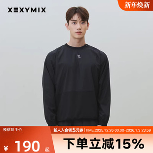 xexymix杰克茜男小标拼接长袖 T恤休闲运动健身跑步FXTC2145F