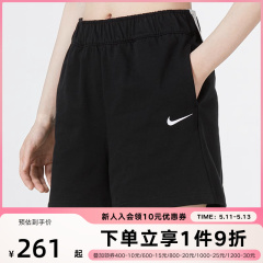 NIKE耐克短裤女裤2023秋冬新款刺绣小勾运动中裤五分裤DM6729-010