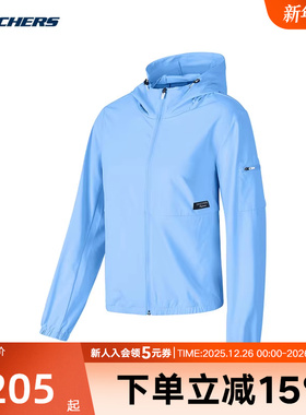 Skechers斯凯奇女士耐穿速干防风梭织连帽外套 P423W089/02P8