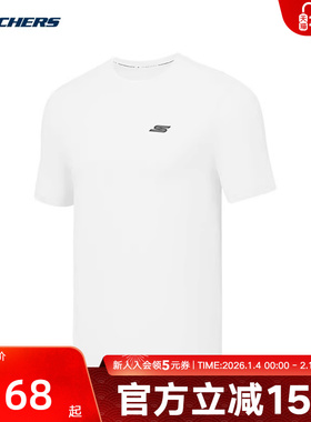 Skechers斯凯奇新款夏男休闲T恤宽松舒适短袖衫 P225M019/0019
