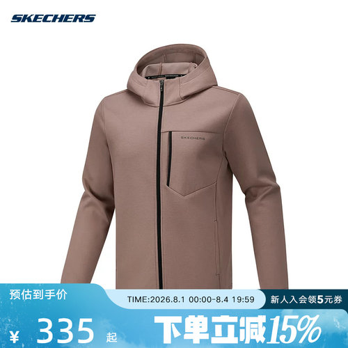 Skechers斯凯奇男秋冬新防风轻盈保暖梭织连帽外套 P425M009/0123