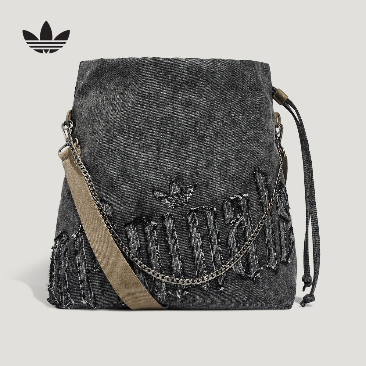 【胜道正品】adidas阿迪达斯三叶草女复古水洗牛仔斜挎包 KX0560