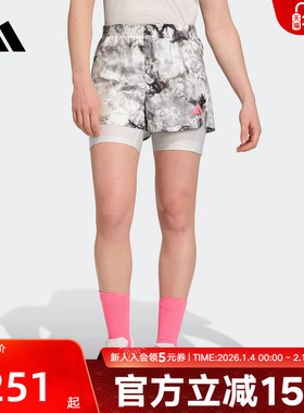 adidas阿迪达斯秋女梭织二合一跑步运动短裤跑步服舒爽JN9669
