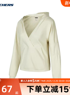 Skechers斯凯奇秋冬女子针织百搭舒适连帽套头卫衣P324W048/0544