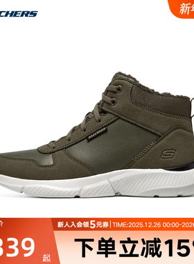 斯凯奇男鞋厚底休闲高帮鞋加绒棉鞋保暖百搭户外鞋靴210788/OLV