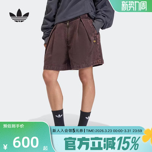 夏女帆布短裤 中裤 KC8895 工装 adidas阿迪达斯三叶草休闲运动五分裤