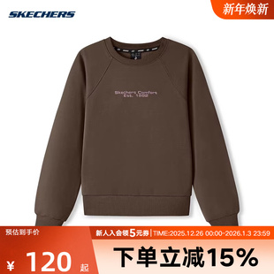 Skechers斯凯奇女子针织套头衫 05U5 圆领休闲运动卫衣冬L325W048