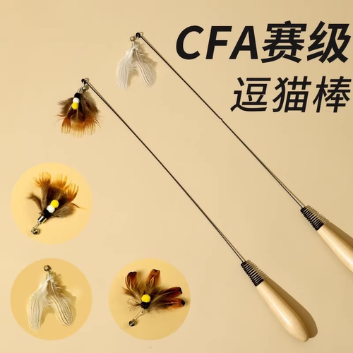 CFA赛级逗猫棒猫咪玩具小飞虫羽毛替换头耐抓咬自嗨解闷幼猫用品