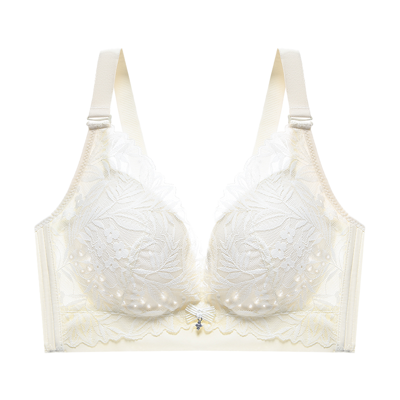 内衣女小胸聚拢薄款透气提拉收副乳防下垂性感蕾丝无痕乳胶文胸罩