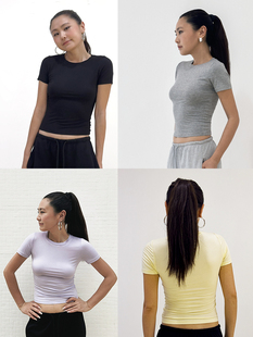 THELITT 基础舒适 纯色圆领有机竹纤维T恤女夏显瘦简约百搭短袖