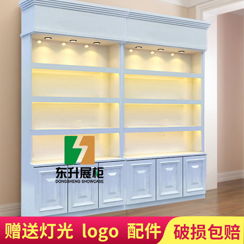 店铺简约烤漆化妆品展示柜玻璃柜产品柜货架展示柜美容院展示柜