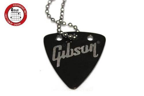 gibson朋克钛钢黑色包邮拨片项链