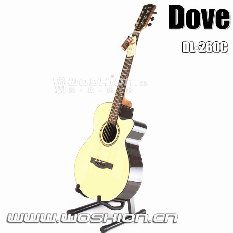 沃森乐器 正品 DOVE鸽子 DL260C 民谣吉他 40寸 送琴盒配件 包邮
